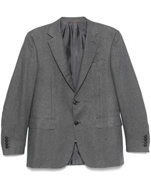 Canali Houndstooth-Pattern Blazer - Grey