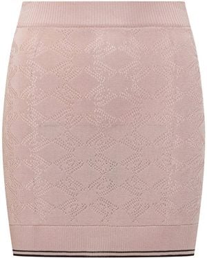 Amiri Pointelle-Knit Mini Skirt - Pink