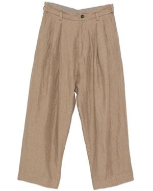 Ziggy Chen Pleated Wide-Leg Trousers - White