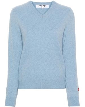 COMME DES GARÇONS PLAY Heart Logo Wool Jumper - Blue