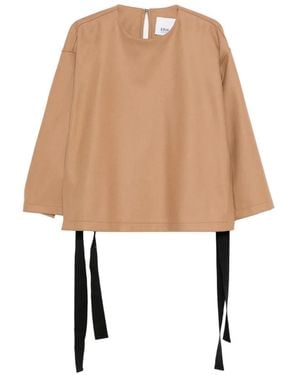 Erika Cavallini Semi Couture Round-Collar Blouse - Natural
