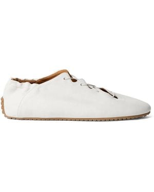 Odissi Milly Scalloped Leather Sneakers - White