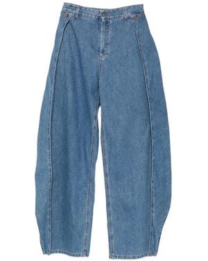 Loewe Vaqueros Anchos Con Ribete En Contraste - Azul