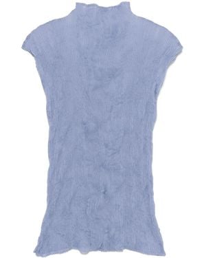 Issey Miyake Twisted Chiffon Top - Blue