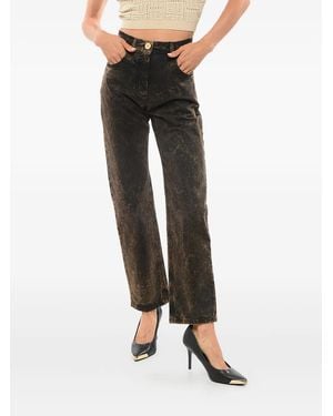 Balmain Jean Droit À Effet Délavé - Black