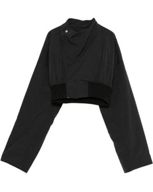 Rick Owens Double-Breasted Cropped Jacket - Black