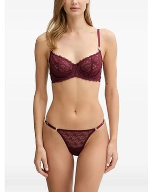 Guess Sujetador Con Placa Del Logo - Rojo