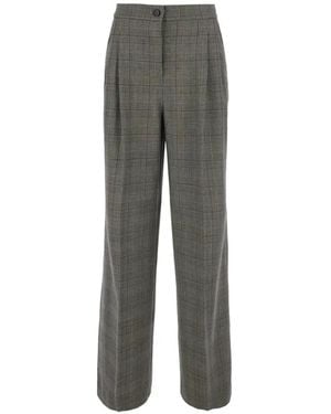 Pinko Check Pleated Pants - Gray