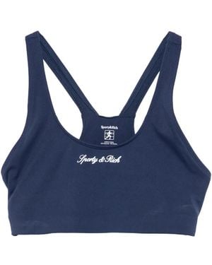 Sporty & Rich Bold Health Active Sports Bra in Blue | Lyst Canada