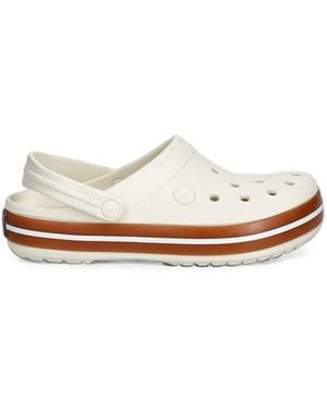 Crocs™ Crocband Perforated Logo-Patch Clogs - White