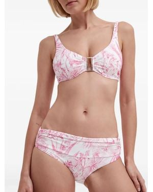 Melissa Odabash Bel Air Floral Ruched Bikini Bottom - Pink