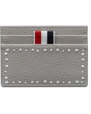 Thom Browne 3D-Detailing Leather Card Holder - Gray