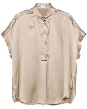 Brunello Cucinelli Silk Shirt - Natural