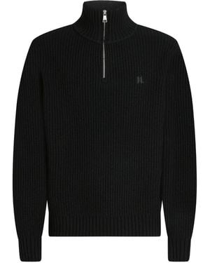 Karl Lagerfeld ハイネック ハーフジップセーター - ブラック