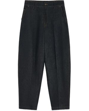 Lemaire Maxi Barrel Patch-Pockets Trousers - Blue
