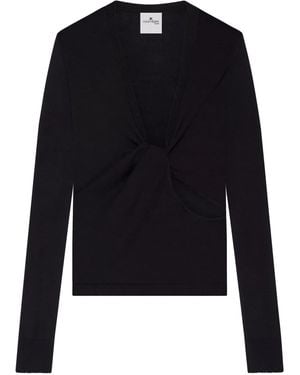 Courreges Blouse Met Gedraaid Detail - Blauw