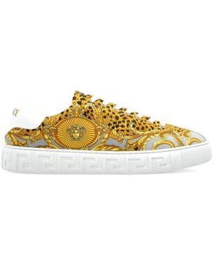 Versace Tone Animal Print Baroque Sneakers - Yellow