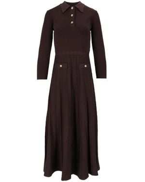 Michael Kors Long-Sleeves Midi Dress - Brown