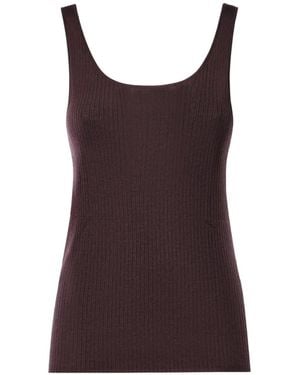 Pinko Ribbed-Knit Wool Top - Purple