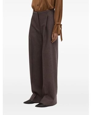 Christian Wijnants Pamira Tweed Trousers - Brown