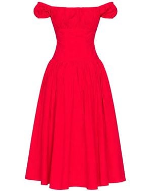 Caroline Constas Augusta Drop-Waist Dress - Red