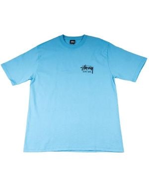 Stussy New York Logo-Print T-Shirt - Blue