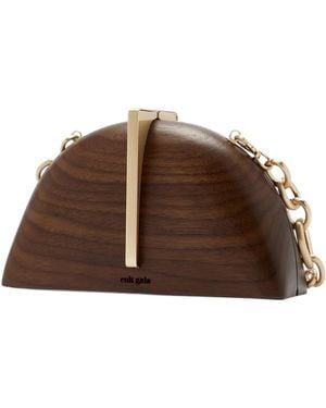 Cult Gaia Laguna Chain-Link Clutch Bag - Brown