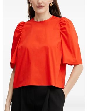 IVY & OAK Elisabeth Ann Puff-Sleeve Top - Red