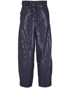ODEEH Sequin-Embellished Trousers - Blue