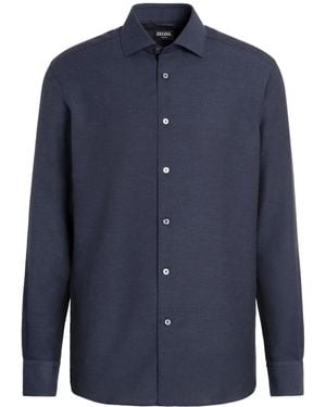 ZEGNA ロングスリーブ ドレスシャツ - ブルー