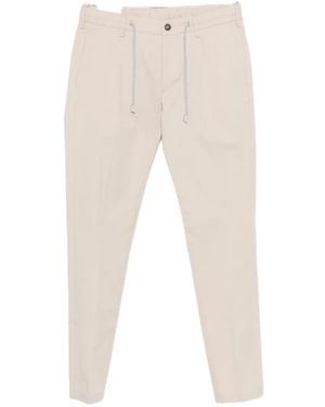 Eleventy Drawstrings Straight-Leg Trousers - White