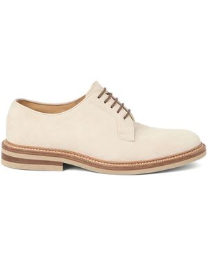 Brunello Cucinelli Suede Derby Shoes - White