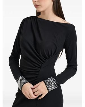 Liu Jo Beaded Long-Sleeve Dress - Black