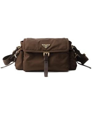 Prada Medium Explore Logo-Plaque Shoulder Bag - Brown