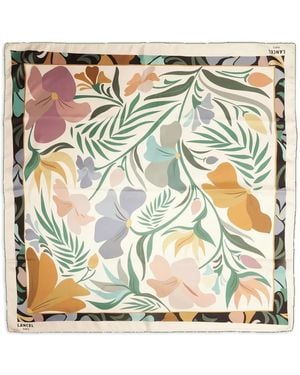 Lancel Reve De Fleurs-Print Square Scarf - Metallic
