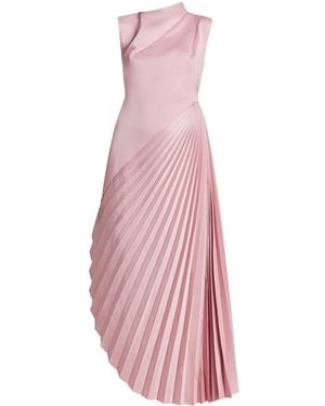 Chats by C.Dam Asymmetric Pleated Midi Dress - Pink