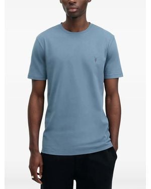 AllSaints Brace Logo-embroidered Round-neck T-shirt - Blue