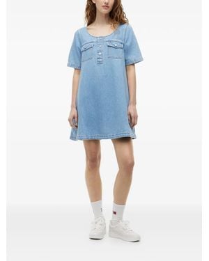 Tommy Hilfiger Chest-Pocket Denim Mini Dress - Blue