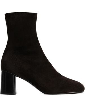 12 STOREEZ 64Mm Suede Ankle Boots - Black