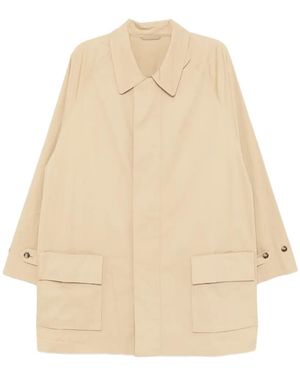 CROQUIS Collared Single-Breasted Coat - Natural