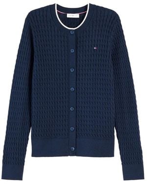 Tommy Hilfiger Cable-Knit Cardigan - Blue