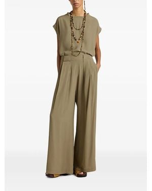 Momoní Aspen Pleated Wide-Leg Palazzo Pants - Natural