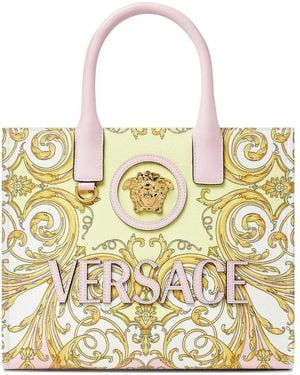 Versace Medusa Barocco-Print Tote Bag - Metallic
