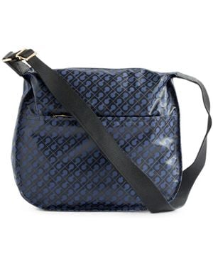 Gherardini Monogram-Print Cross Body Bag - Blue