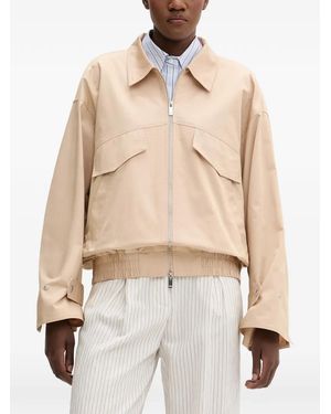 Isabelle Blanche Open-Back Elasticated-Waist Jacket - Natural
