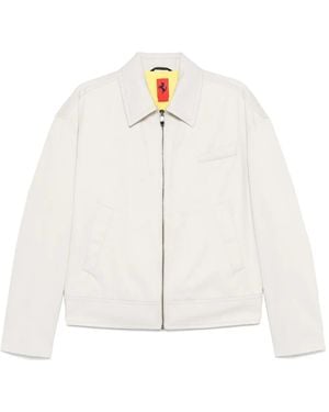Ferrari Bomberjacke Aus Gabardine - Weiß