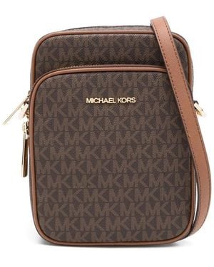 MICHAEL Michael Kors Monogram-Pattern Crossbody Bag - Brown