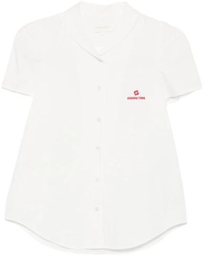 ShuShu/Tong Logo-Embroidered Short-Sleeve Shirt - White