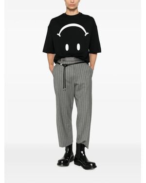 Moschino X Smiley Logo-Print T-Shirt - Black