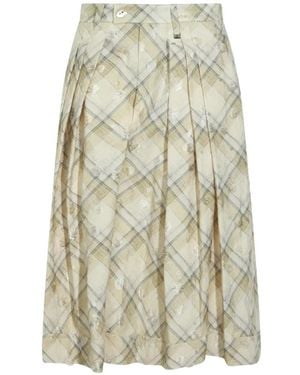 Vivienne Westwood Plaid-Check Cropped Trousers - White